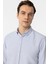 Buz Mavi Slim Fit Armürlü Düğmeli Yaka Gömlek 4