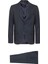 Lacivert Slim Fit Desenli Sivri Yaka 6 Drop Klasik Takım Elbise 1