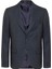 Lacivert Slim Fit Desenli Sivri Yaka 6 Drop Klasik Takım Elbise 2