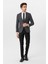 Siyah Slim Fit Armürlü Sivri Yaka 6 Drop Yelekli Klasik Takım Elbise 2