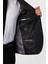 Siyah Slim Fit Desenli Mono Yaka 6 Drop Klasik Takım Elbise 5