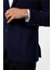 Lacivert Slim Fit Desenli Sivri Yaka 6 Drop Ceket 3