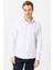 Ekru Slim Fit Desenli Klasik Yaka Gömlek 2