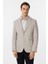 Bej Slim Fit Armürlü Mono Yaka 6 Drop Ceket 1