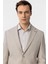 Bej Slim Fit Armürlü Mono Yaka 6 Drop Ceket 4