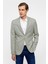 Su Yeşili Slim Fit Desenli Sivri Yaka 6 Drop Ceket 1