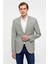 Su Yeşili Slim Fit Desenli Sivri Yaka 6 Drop Ceket 2