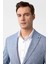 Saks Mavi Slim Fit Desenli Sivri Yaka 6 Drop Ceket 3
