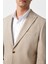 Bej Slim Fit Desenli Sivri Yaka 6 Drop Ceket 4