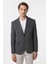 Siyah Slim Fit Desenli Mono Yaka 6 Drop Ceket 1