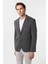 Siyah Slim Fit Desenli Mono Yaka 6 Drop Ceket 4
