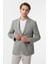 Su Yeşili Slim Fit Düz Mono Yaka 6 Drop Ceket 2