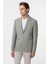 Su Yeşili Slim Fit Düz Mono Yaka 6 Drop Ceket 3