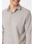 Ekru Slim Fit Düz Klasik Yaka Gömlek 3