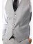 Gri Slim Fit Desenli Mono Yaka 6 Drop Yelekli Klasik Takım Elbise 5