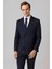 Lacivert Slim Fit Desenli Sivri Yaka 6 Drop Klasik Takım Elbise 1