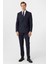 Lacivert Slim Fit Desenli Sivri Yaka 6 Drop Klasik Takım Elbise 2