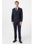 Lacivert Slim Fit Desenli Sivri Yaka 6 Drop Klasik Takım Elbise 3