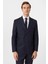 Lacivert Slim Fit Desenli Sivri Yaka 6 Drop Klasik Takım Elbise 4