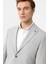 Gri Slim Fit Sivri Yaka 6 Drop Ceket 3