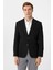 Siyah Slim Fit Sivri Yaka 6 Drop Ceket 1