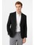 Siyah Slim Fit Sivri Yaka 6 Drop Ceket 2