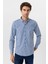 Mavi Slim Fit Düz Düğmeli Yaka Gömlek 1