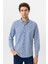 Mavi Slim Fit Düz Düğmeli Yaka Gömlek 2