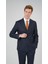 Lacivert Slim Fit Desenli Sivri Yaka 6 Drop Klasik Takım Elbise 4