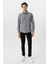 Antrasit Slim Fit Düz Düğmeli Yaka Gömlek 4