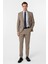 Sütlü Kahve Slim Fit Desenli Sivri Yaka 6 Drop Klasik Takım Elbise 2