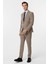 Sütlü Kahve Slim Fit Desenli Sivri Yaka 6 Drop Klasik Takım Elbise 4