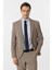 Sütlü Kahve Slim Fit Desenli Sivri Yaka 6 Drop Klasik Takım Elbise 5