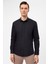 Siyah Slim Fit Düz Klasik Yaka Gömlek 1