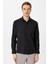 Siyah Slim Fit Düz Klasik Yaka Gömlek 1