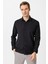 Siyah Slim Fit Düz Klasik Yaka Gömlek 2