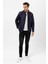 Lacivert Slim Kapitone Mont 1