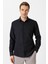 Siyah Slim Fit Desenli Klasik Yaka Gömlek 1