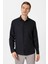 Siyah Slim Fit Desenli Klasik Yaka Gömlek 2