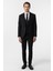 Siyah Slim Fit Düz Sivri Yaka 6 Drop Yelekli Klasik Takım Elbise 1