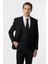 Siyah Slim Fit Düz Sivri Yaka 6 Drop Yelekli Klasik Takım Elbise 5