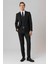 Siyah Slim Fit Armürlü Sivri Yaka 6 Drop Yelekli Klasik Takım Elbise 3