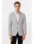 Gri Slim Fit Armürlü Sivri Yaka 6 Drop Ceket 1