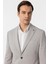 Gri Slim Fit Armürlü Sivri Yaka 6 Drop Ceket 3
