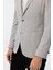 Gri Slim Fit Armürlü Sivri Yaka 6 Drop Ceket 4
