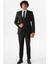 Siyah Slim Fit Armürlü Sivri Yaka 6 Drop Yelekli Klasik Takım Elbise 4