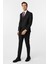 Siyah Slim Fit Desenli Sivri Yaka 6 Drop Yelekli Klasik Takım Elbise 2