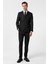 Siyah Slim Fit Çizgili Sivri Yaka 6 Drop Klasik Takım Elbise 1