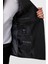 Siyah Slim Fit Çizgili Sivri Yaka 6 Drop Klasik Takım Elbise 5