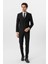 Siyah Slim Fit Armürlü Sivri Yaka 6 Drop Klasik Takım Elbise 1